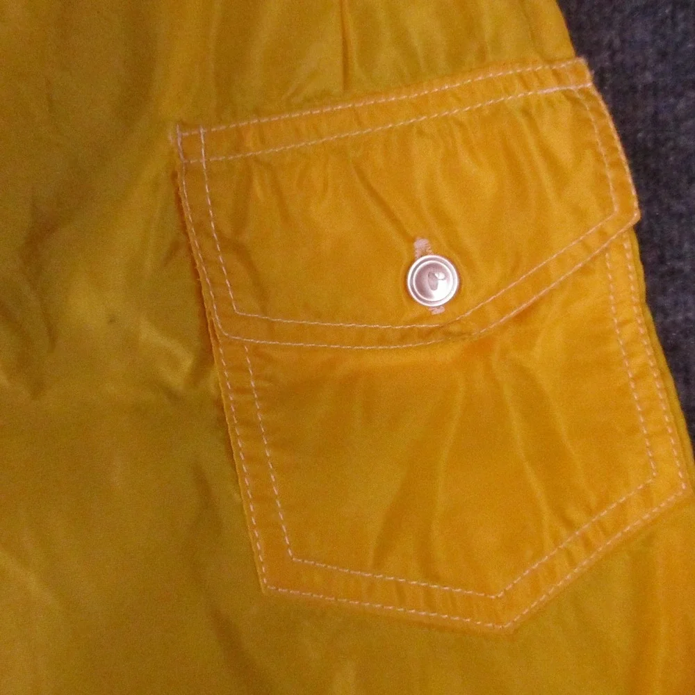 Birdwell Beach Britches Swim Shorts Mens 28 Yellow Board Trunks Drawstring Nylon